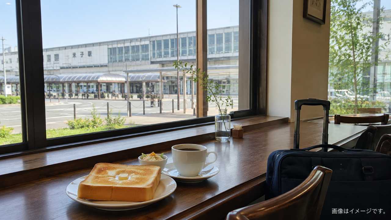 米子駅周辺で朝食を楽しむイメージ