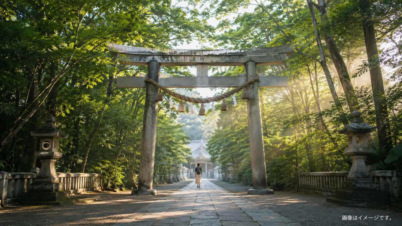 米子の神社パワースポット巡りをテーマにしたブログ用アイキャッチ画像