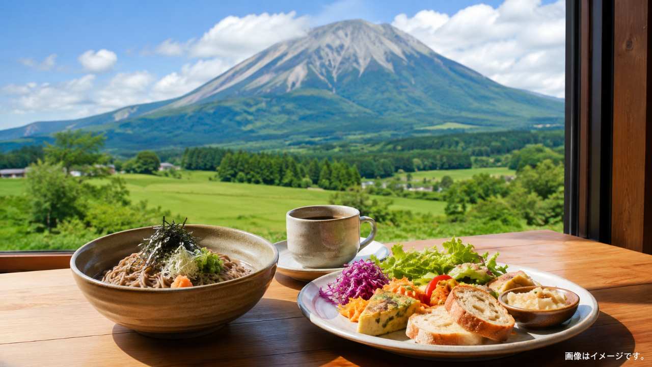 鳥取県大山町のランチ旅をテーマにしたブログ用アイキャッチ