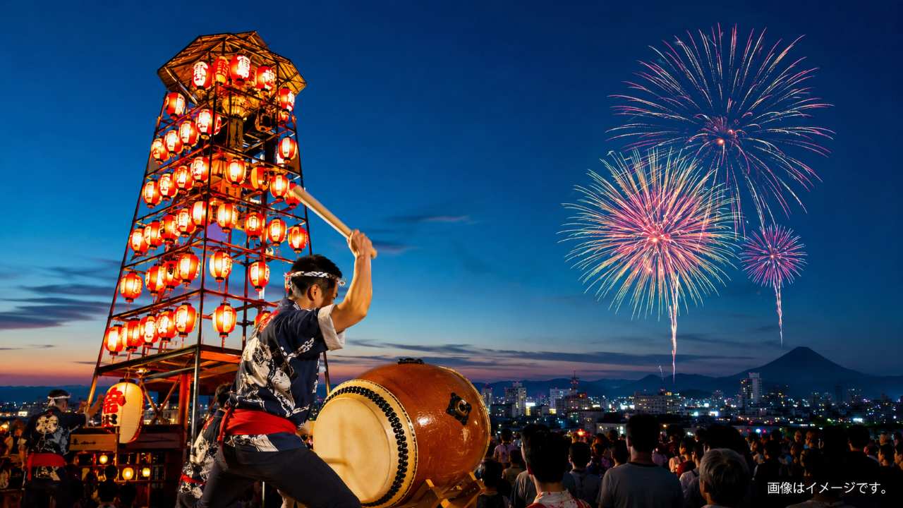 鳥取県米子市の夏祭りをテーマにしたブログ用アイキャッチ画像