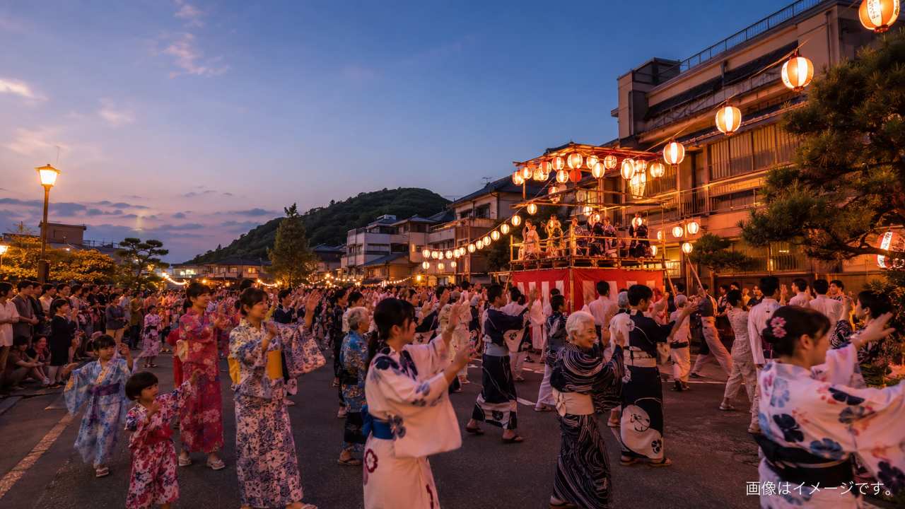 鳥取県鳥取市の浜村温泉街で開催される夏の貝がら節祭り