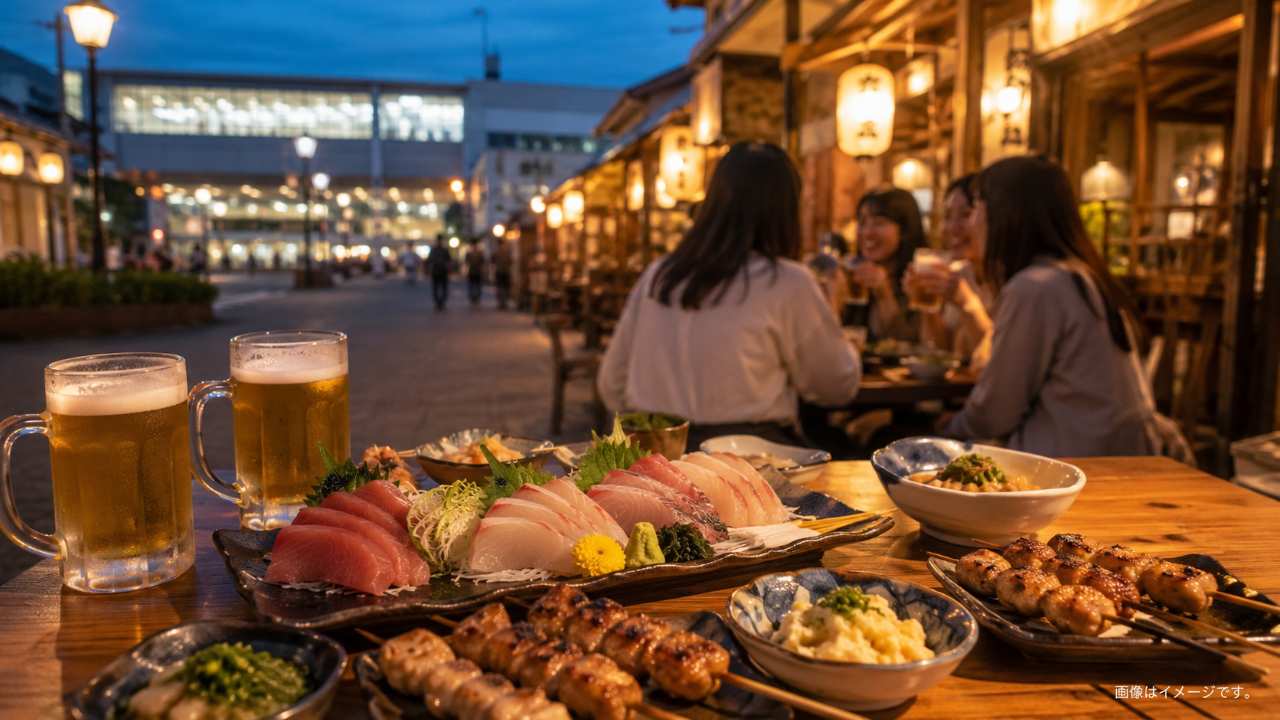 米子駅前で安い居酒屋を選ぶための基本：米子駅前で安い居酒屋を比較しながら選ぶ様子