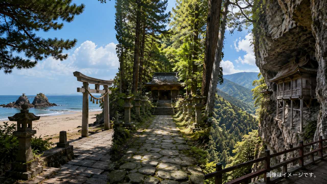 白兎神社のうさぎ像と参道、金持神社や大山の社を組み合わせた鳥取の代表的な開運スポット